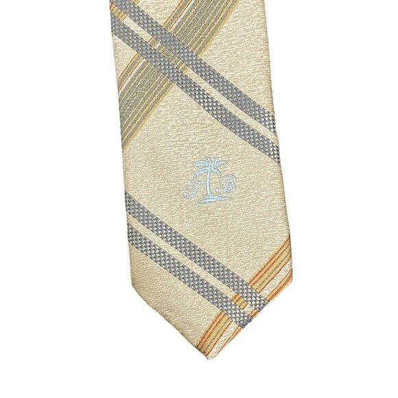 Tommy Bahama NWT Hand Sewn Woven Silk Tie Beige/Green/Orange/Blue Plaid Italy - Picture 2 of 7